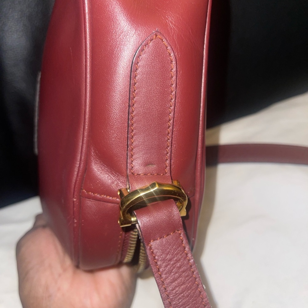 Cartier VTG Authentic Must de Cartier Bordeaux Leather Crossbody Bag w/Dustbag - Picture 14 of 17